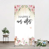 Lofaris Floral Butterfly Happily Sweet Wedding Rectangle Backdrop